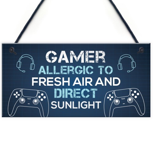 Novelty Gaming Sign Gamer Accessories Boys Bedroom Birthday Gift