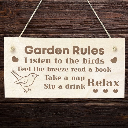 Garden Rules Sign For Outside Garden Signs And Plaques Engraved