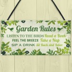 Garden Rules 3 Piece Bundle Novelty Hanging Garden Plaques Shed