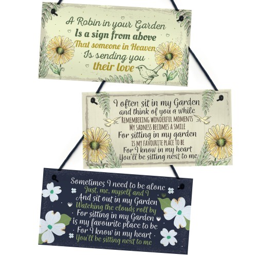 Garden Memorial PACK OF 3 Hanging Signs For Garden Shed