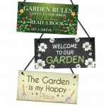 Pack of 3 Hanging Garden Plaques For Garden Shed Summer House