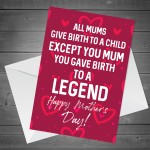 Funny Mothers Day Card And Heart For Mum From Daughter Son