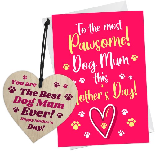 Mothers Day Card And Heart Gift From The Dog Funny Dog Mum Gift