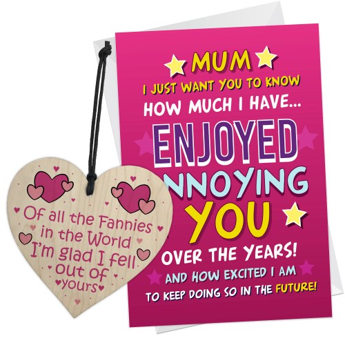 Funny Mothers Day Card And Heart Gift For Mum Birthday Card