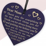 Mothers Day Birthday Gift For Mum Thank You Wooden Heart Gift 