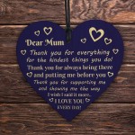 Mothers Day Birthday Gift For Mum Thank You Wooden Heart Gift 