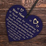 Mothers Day Birthday Gift For Mum Thank You Wooden Heart Gift 