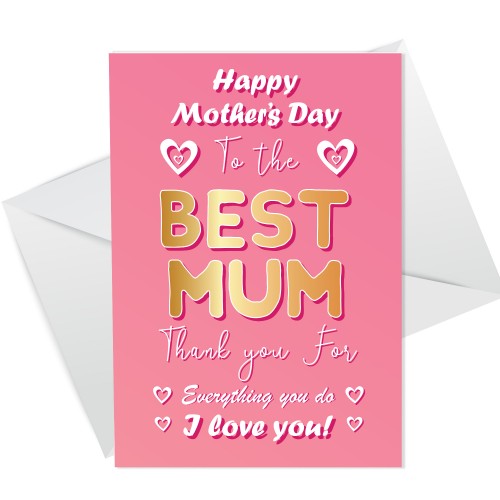 Mothers Day Card For Mum Novelty Card With Envelope