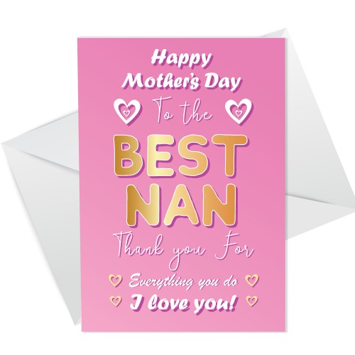 Mothers Day Card For Nan Novelty Nan Card From Grandson