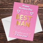 Mothers Day Card For Nan Novelty Nan Card From Grandson