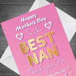 Mothers Day Card For Nan Novelty Nan Card From Grandson