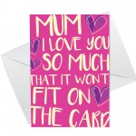 Funny Mum Card For Birthday Mothers Day Novelty Card