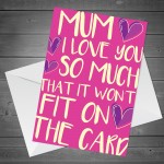 Funny Mum Card For Birthday Mothers Day Novelty Card