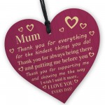 THANK YOU Gift For Mum Mummy Birthday Mothers Day Gift Heart