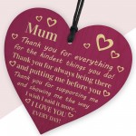 THANK YOU Gift For Mum Mummy Birthday Mothers Day Gift Heart