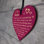 THANK YOU Gift For Mum Mummy Birthday Mothers Day Gift Heart