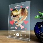 PERSONALISED Mothers Day Photo Song Plaque Gift For Mum 