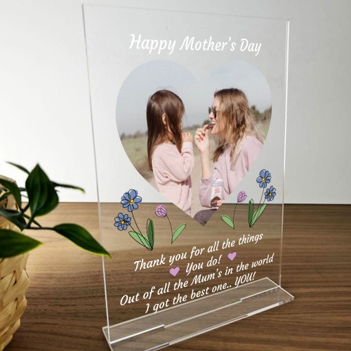 Personalised Mothers Day Gift From Daughter Custom Photo Plaque