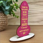 Funny Mothers Day Gifts For Mum Wooden Heart Daughter Son Gift