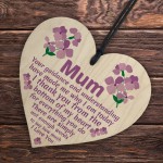 Mothers Day Birthday Gifts For Mum Wood Heart Mum Gifts