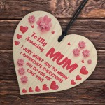 Mothers Day Gifts For AMAZING MUM Wood Heart Mum Gifts