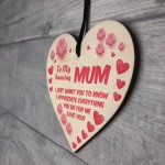 Mothers Day Gifts For AMAZING MUM Wood Heart Mum Gifts