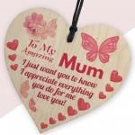 Mum Mummy Gift From Son Daughter Wooden Heart Gift For Birthday 