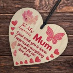 Mum Mummy Gift From Son Daughter Wooden Heart Gift For Birthday 