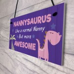 Nannysaurus Plaque Cute Nanny Gift For Birthday Mothers Day Gift