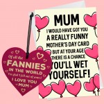 Rude Mothers Day Card Wooden Heart Bundle Gift For Mum