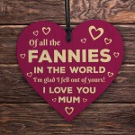 Rude Mothers Day Card Wooden Heart Bundle Gift For Mum