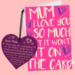 Mum Birthday Card And Wooden Heart Gift Pack Mothers Day Gift