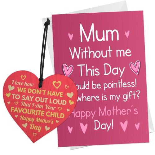 Mothers Day Card And Heart Novelty Bundle Funny Mum Gifts