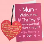 Mothers Day Card And Heart Novelty Bundle Funny Mum Gifts