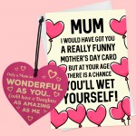 Mothers Day Birthday Card And Wood Heart Gift For Mum