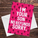 Mum Mothers Day Card Funny Mum Birthday Card Mum Card From Son