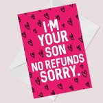 Mum Mothers Day Card Funny Mum Birthday Card Mum Card From Son