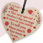 Mothers Day Plaque Gifts For Mum Wooden Heart Keepsake Gift