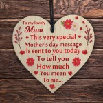 Mothers Day Plaque Gifts For Mum Wooden Heart Keepsake Gift