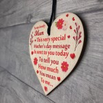 Mothers Day Plaque Gifts For Mum Wooden Heart Keepsake Gift