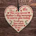 Mothers Day Wooden Heart Gift For Mum Love Message Gift