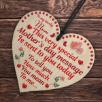 Mothers Day Wooden Heart Gift For Mum Love Message Gift