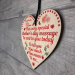 Mothers Day Wooden Heart Gift For Mum Love Message Gift