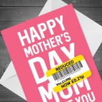 Mum Mothers Day Card Funny Mothers Day Card Funny Card Reduced