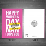 Nan Mothers Day Card Funny Mothers Day Card Funny Card