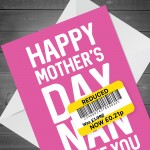 Nan Mothers Day Card Funny Mothers Day Card Funny Card