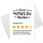 Mum Mothers Day Card Funny Mothers Day Card Review Card