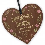 PERSONALISED Mothers Day Gift From Daughter Son Floral Wood