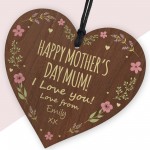 PERSONALISED Mothers Day Gift From Daughter Son Floral Wood