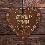 PERSONALISED Mothers Day Gift From Daughter Son Floral Wood